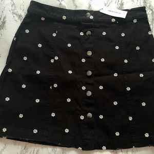 Black Denim Skirt (L)
